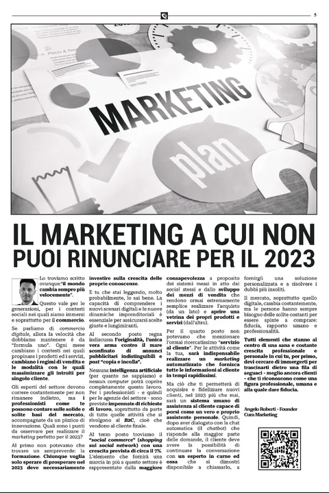 Pagina dell'articolo: Il marketing a cui non puoi rinunciare per il 2023